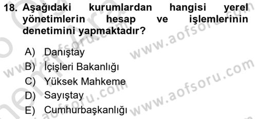 Kamu Özel Kesim Yapısı Ve İlişkileri Dersi 2025 - 2026 Yılı (Vize) Ara Sınav Soruları 18. Soru