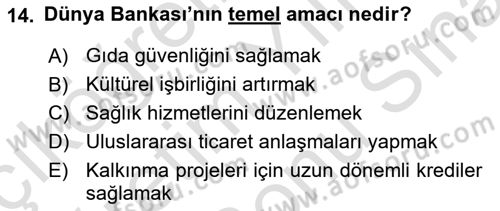 Kamu Özel Kesim Yapısı Ve İlişkileri Dersi 2025 - 2026 Yılı (Final) Dönem Sonu Sınav Soruları 14. Soru