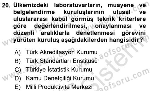 Kamu Özel Kesim Yapısı Ve İlişkileri Dersi 2025 - 2026 Yılı (Final) Dönem Sonu Sınav Soruları 20. Soru