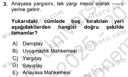 Kamu Özel Kesim Yapısı Ve İlişkileri Dersi 2025 - 2026 Yılı (Final) Dönem Sonu Sınav Soruları 3. Soru