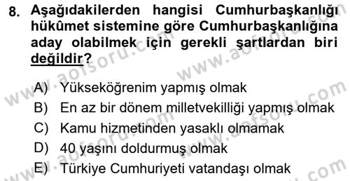 Kamu Özel Kesim Yapısı Ve İlişkileri Dersi 2025 - 2026 Yılı (Final) Dönem Sonu Sınav Soruları 8. Soru