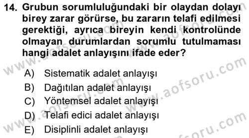 Ekip Yönetimi ve Liderlik Dersi 2021 - 2022 Yılı (Vize) Ara Sınav Soruları 14. Soru