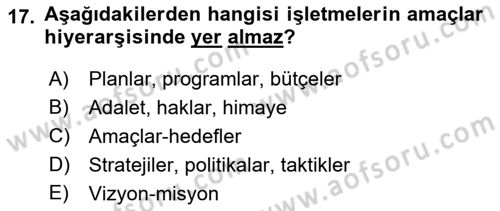 Ekip Yönetimi ve Liderlik Dersi 2021 - 2022 Yılı (Vize) Ara Sınav Soruları 17. Soru