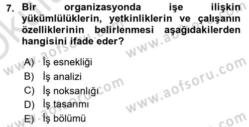 Ekip Yönetimi ve Liderlik Dersi 2022 - 2023 Yılı Yaz Okulu Sınav Soruları 7. Soru