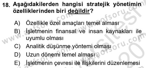 Ekip Yönetimi ve Liderlik Dersi 2023 - 2024 Yılı (Vize) Ara Sınav Soruları 18. Soru