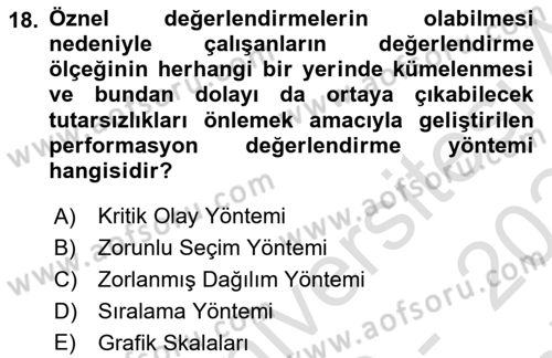 Ekip Yönetimi ve Liderlik Dersi 2023 - 2024 Yılı (Final) Dönem Sonu Sınav Soruları 18. Soru