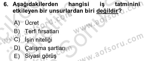 Ekip Yönetimi ve Liderlik Dersi 2023 - 2024 Yılı (Final) Dönem Sonu Sınav Soruları 6. Soru