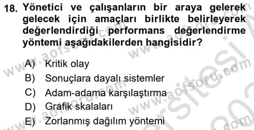 Ekip Yönetimi ve Liderlik Dersi 2023 - 2024 Yılı Yaz Okulu Sınav Soruları 18. Soru