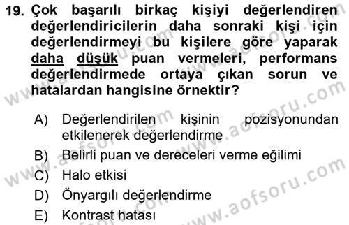 Ekip Yönetimi ve Liderlik Dersi 2023 - 2024 Yılı Yaz Okulu Sınav Soruları 19. Soru