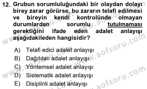 Ekip Yönetimi ve Liderlik Dersi 2024 - 2025 Yılı (Vize) Ara Sınav Soruları 12. Soru