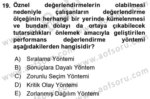 Ekip Yönetimi ve Liderlik Dersi 2024 - 2025 Yılı (Final) Dönem Sonu Sınav Soruları 19. Soru