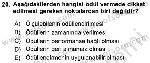Ekip Yönetimi ve Liderlik Dersi 2024 - 2025 Yılı (Final) Dönem Sonu Sınav Soruları 20. Soru