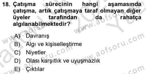 Ekip Yönetimi ve Liderlik Dersi 2024 - 2025 Yılı Yaz Okulu Sınav Soruları 18. Soru