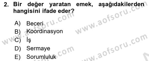 Ekip Yönetimi ve Liderlik Dersi 2024 - 2025 Yılı Yaz Okulu Sınav Soruları 2. Soru