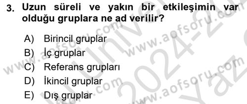 Ekip Yönetimi ve Liderlik Dersi Yaz Okulu Sınavı Deneme Sınav Soruları 3. Soru