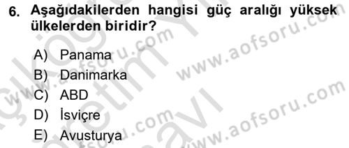 Ekip Yönetimi ve Liderlik Dersi Yaz Okulu Sınavı Deneme Sınav Soruları 6. Soru