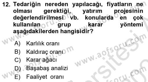 Ekip Yönetimi ve Liderlik Dersi 2025 - 2026 Yılı (Vize) Ara Sınav Soruları 12. Soru