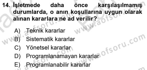 Ekip Yönetimi ve Liderlik Dersi 2025 - 2026 Yılı (Vize) Ara Sınav Soruları 14. Soru