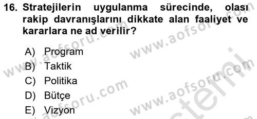 Ekip Yönetimi ve Liderlik Dersi 2025 - 2026 Yılı (Vize) Ara Sınav Soruları 16. Soru