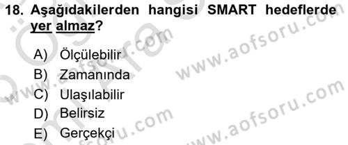 Ekip Yönetimi ve Liderlik Dersi 2025 - 2026 Yılı (Vize) Ara Sınav Soruları 18. Soru