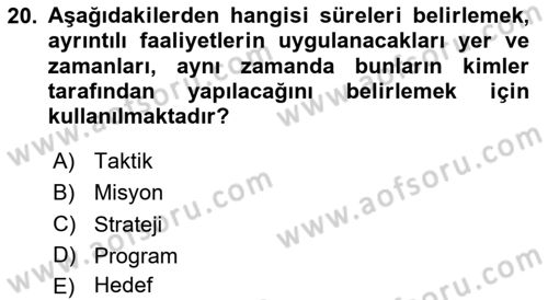 Ekip Yönetimi ve Liderlik Dersi 2025 - 2026 Yılı (Vize) Ara Sınav Soruları 20. Soru