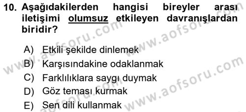 Ekip Yönetimi ve Liderlik Dersi 2025 - 2026 Yılı (Final) Dönem Sonu Sınav Soruları 10. Soru