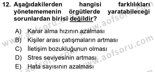 Ekip Yönetimi ve Liderlik Dersi 2025 - 2026 Yılı (Final) Dönem Sonu Sınav Soruları 12. Soru