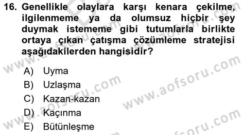 Ekip Yönetimi ve Liderlik Dersi 2025 - 2026 Yılı (Final) Dönem Sonu Sınav Soruları 16. Soru