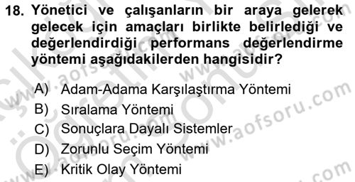 Ekip Yönetimi ve Liderlik Dersi 2025 - 2026 Yılı (Final) Dönem Sonu Sınav Soruları 18. Soru