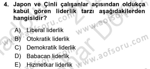 Ekip Yönetimi ve Liderlik Dersi 2025 - 2026 Yılı (Final) Dönem Sonu Sınav Soruları 4. Soru