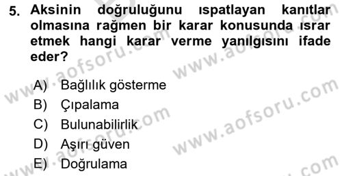 Ekip Yönetimi ve Liderlik Dersi 2025 - 2026 Yılı (Final) Dönem Sonu Sınav Soruları 5. Soru