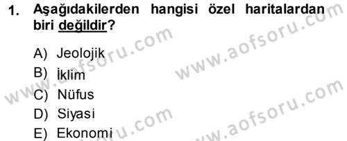 Coğrafi Bilgi Sistemlerine Giriş Dersi 2013 - 2014 Yılı (Vize) Ara Sınav Soruları 1. Soru