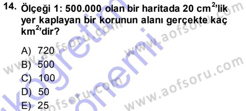 Coğrafi Bilgi Sistemlerine Giriş Dersi 2013 - 2014 Yılı (Vize) Ara Sınav Soruları 14. Soru