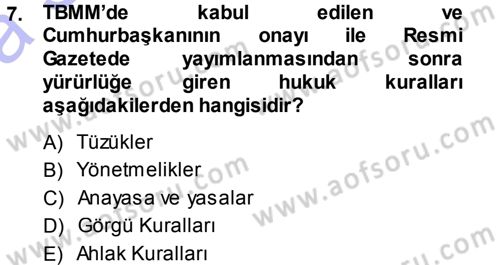 Coğrafi Bilgi Sistemlerine Giriş Dersi 2013 - 2014 Yılı (Vize) Ara Sınav Soruları 7. Soru