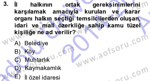 Coğrafi Bilgi Sistemlerine Giriş Dersi 2014 - 2015 Yılı (Vize) Ara Sınavı 3. Soru