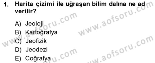 Coğrafi Bilgi Sistemlerine Giriş Dersi 2014 - 2015 Yılı (Final) Dönem Sonu Sınav Soruları 1. Soru