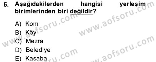 Coğrafi Bilgi Sistemlerine Giriş Dersi 2014 - 2015 Yılı (Final) Dönem Sonu Sınav Soruları 5. Soru