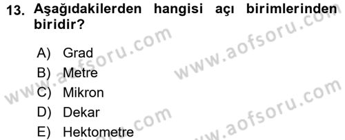 Coğrafi Bilgi Sistemlerine Giriş Dersi 2015 - 2016 Yılı (Vize) Ara Sınav Soruları 13. Soru