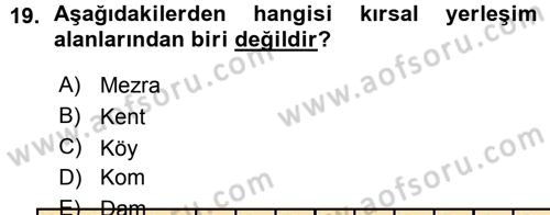 Coğrafi Bilgi Sistemlerine Giriş Dersi 2015 - 2016 Yılı (Vize) Ara Sınav Soruları 19. Soru