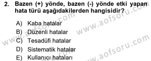 Coğrafi Bilgi Sistemlerine Giriş Dersi 2015 - 2016 Yılı (Vize) Ara Sınav Soruları 2. Soru