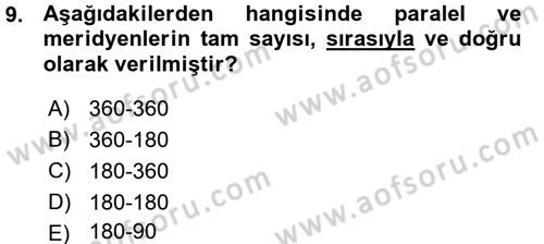 Coğrafi Bilgi Sistemlerine Giriş Dersi 2015 - 2016 Yılı (Vize) Ara Sınav Soruları 9. Soru