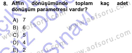 Coğrafi Bilgi Sistemlerine Giriş Dersi 2015 - 2016 Yılı (Final) Dönem Sonu Sınav Soruları 8. Soru