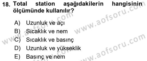 Coğrafi Bilgi Sistemlerine Giriş Dersi 2016 - 2017 Yılı (Vize) Ara Sınav Soruları 18. Soru