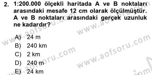 Coğrafi Bilgi Sistemlerine Giriş Dersi 2016 - 2017 Yılı (Vize) Ara Sınav Soruları 2. Soru