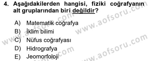 Coğrafi Bilgi Sistemlerine Giriş Dersi 2016 - 2017 Yılı (Vize) Ara Sınav Soruları 4. Soru