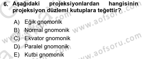 Coğrafi Bilgi Sistemlerine Giriş Dersi 2016 - 2017 Yılı (Vize) Ara Sınav Soruları 6. Soru