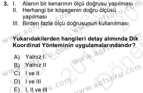 Coğrafi Bilgi Sistemlerine Giriş Dersi 2016 - 2017 Yılı (Final) Dönem Sonu Sınav Soruları 3. Soru