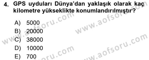 Coğrafi Bilgi Sistemlerine Giriş Dersi 2016 - 2017 Yılı (Final) Dönem Sonu Sınav Soruları 4. Soru