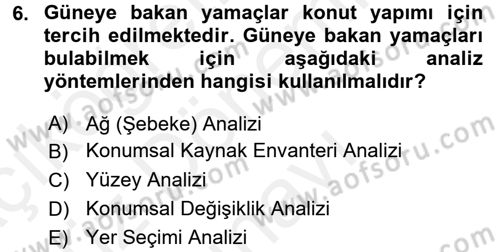 Coğrafi Bilgi Sistemlerine Giriş Dersi 2016 - 2017 Yılı (Final) Dönem Sonu Sınav Soruları 6. Soru