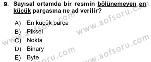 Coğrafi Bilgi Sistemlerine Giriş Dersi 2016 - 2017 Yılı (Final) Dönem Sonu Sınav Soruları 9. Soru